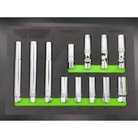 Vim Tools Magnetic Master Spark Plug Socket Set, 12 Piece VMMSPM100